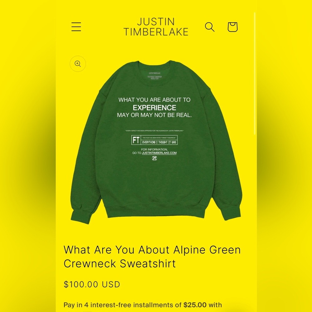 JUSTIN TIMBERLAKE CREWNECK